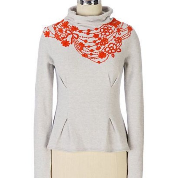 Anthropologie Sweaters - Anthropologie Moth Fire Flower Cowlneck Sweater